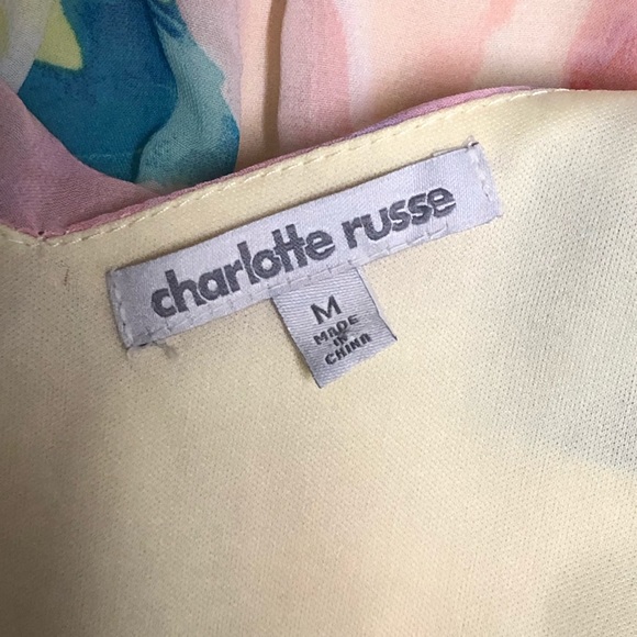 Charlotte Russe Floral Neon Dress Size Medium - Picture 7 of 8